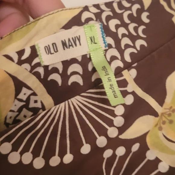 Old Navy Brown Yellow Floral Flowy Dress w/ Pockets - Picture 3 of 5